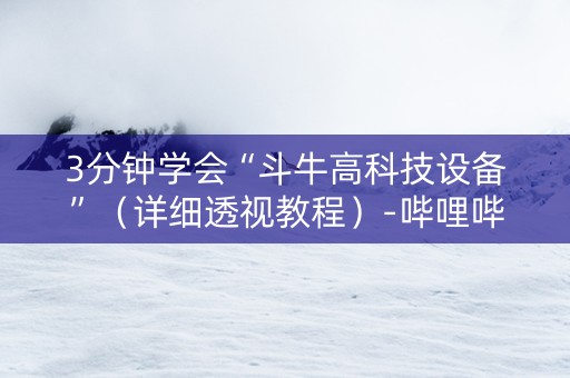 3分钟学会“斗牛高科技设备”（详细透视教程）-哔哩哔哩