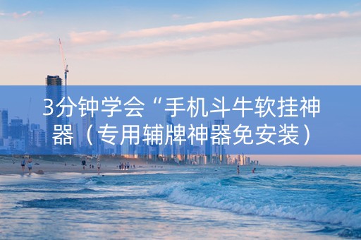 3分钟学会“手机斗牛软挂神器（专用辅牌神器免安装）