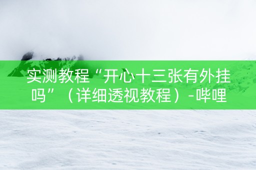 实测教程“开心十三张有外挂吗”（详细透视教程）-哔哩哔哩