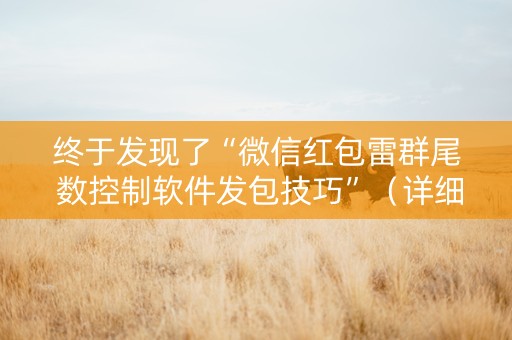 终于发现了“微信红包雷群尾 数控制软件发包技巧”（详细透视教程）-哔哩哔哩