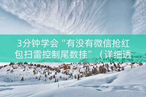 3分钟学会“有没有微信抢红包扫雷控制尾数挂”（详细透视教程）-哔哩哔哩