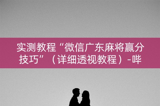实测教程“微信广东麻将赢分技巧”（详细透视教程）-哔哩哔哩