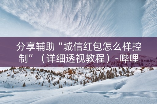 分享辅助“城信红包怎么样控制”（详细透视教程）-哔哩哔哩