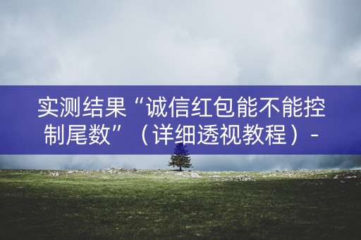 实测结果“诚信红包能不能控制尾数”（详细透视教程）-哔哩哔哩