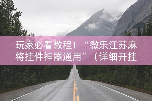 玩家必看教程！“微乐江苏麻将挂件神器通用”（详细开挂教程）-哔哩哔哩