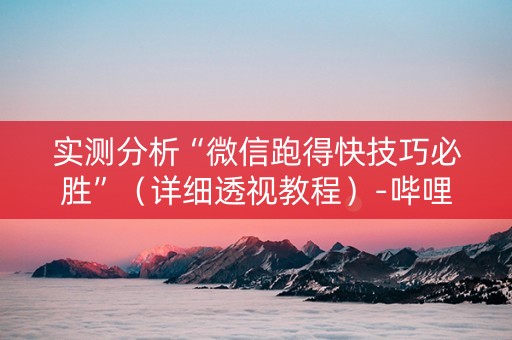 实测分析“微信跑得快技巧必胜”（详细透视教程）-哔哩哔哩