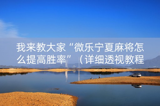 我来教大家“微乐宁夏麻将怎么提高胜率”（详细透视教程）-哔哩哔哩