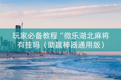 玩家必备教程“微乐湖北麻将有挂吗（助赢神器通用版）