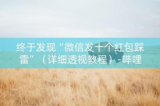 终于发现“微信发十个红包踩雷”（详细透视教程）-哔哩哔哩