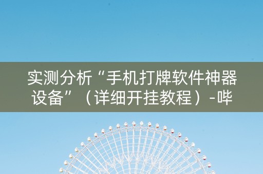 实测分析“手机打牌软件神器设备”（详细开挂教程）-哔哩哔哩