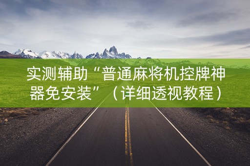实测辅助“普通麻将机控牌神器免安装”（详细透视教程）-哔哩哔哩