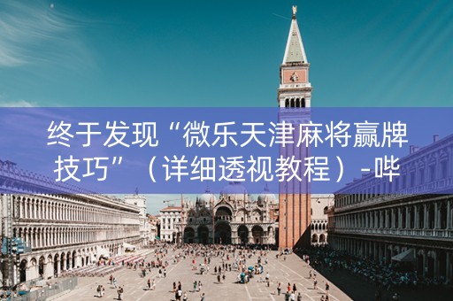 终于发现“微乐天津麻将赢牌技巧”（详细透视教程）-哔哩哔哩