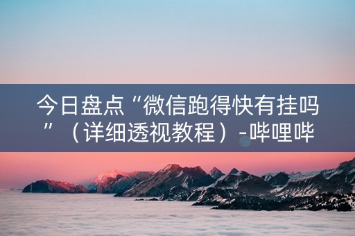 今日盘点“微信跑得快有挂吗”（详细透视教程）-哔哩哔哩