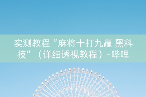 实测教程“麻将十打九赢 黑科技”（详细透视教程）-哔哩哔哩