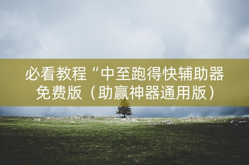 必看教程“中至跑得快辅助器免费版（助赢神器通用版）