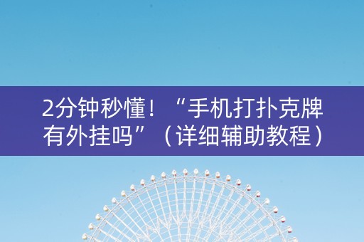 2分钟秒懂！“手机打扑克牌有外挂吗”（详细辅助教程）-哔哩哔哩