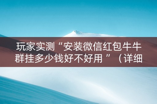 玩家实测“安装微信红包牛牛群挂多少钱好不好用 ”（详细透视教程）-哔哩哔哩
