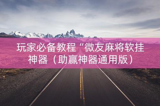 玩家必备教程“微友麻将软挂神器（助赢神器通用版）