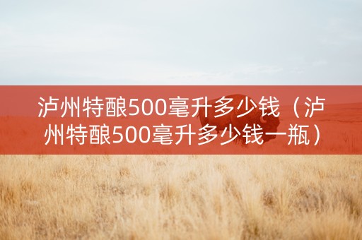 泸州特酿500毫升多少钱（泸州特酿500毫升多少钱一瓶）