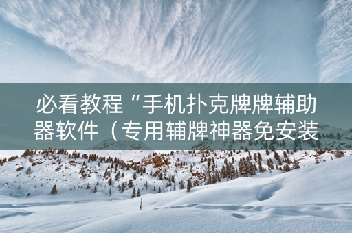 必看教程“手机扑克牌牌辅助器软件（专用辅牌神器免安装）