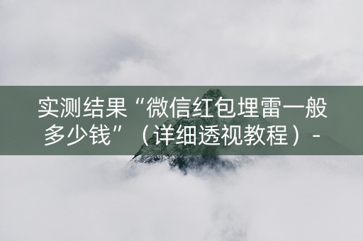 实测结果“微信红包埋雷一般多少钱”（详细透视教程）-哔哩哔哩