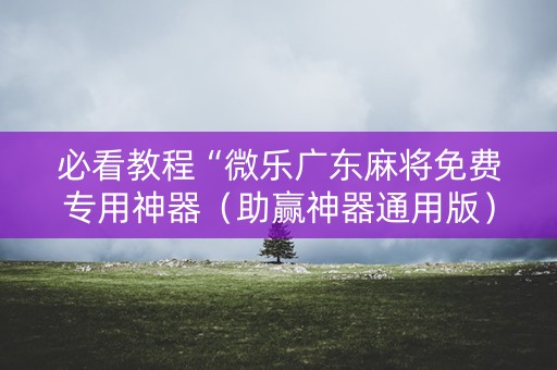 必看教程“微乐广东麻将免费专用神器（助赢神器通用版）