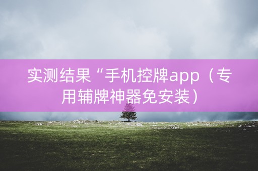 实测结果“手机控牌app（专用辅牌神器免安装）