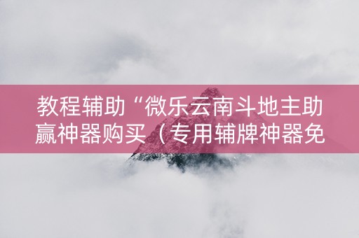教程辅助“微乐云南斗地主助赢神器购买（专用辅牌神器免安装）
