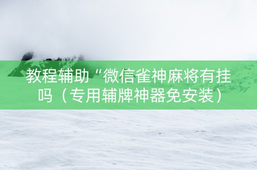 教程辅助“微信雀神麻将有挂吗（专用辅牌神器免安装）