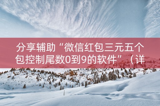 分享辅助“微信红包三元五个包控制尾数0到9的软件”（详细透视教程）-哔哩哔哩