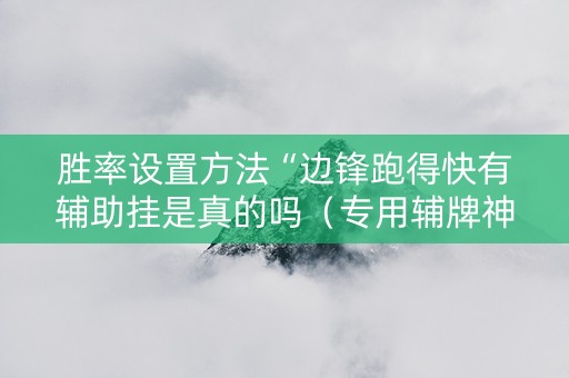 胜率设置方法“边锋跑得快有辅助挂是真的吗（专用辅牌神器免安装）