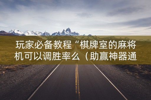 玩家必备教程“棋牌室的麻将机可以调胜率么（助赢神器通用版）