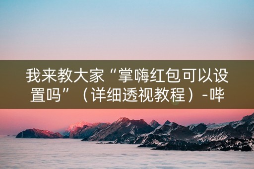 我来教大家“掌嗨红包可以设置吗”（详细透视教程）-哔哩哔哩
