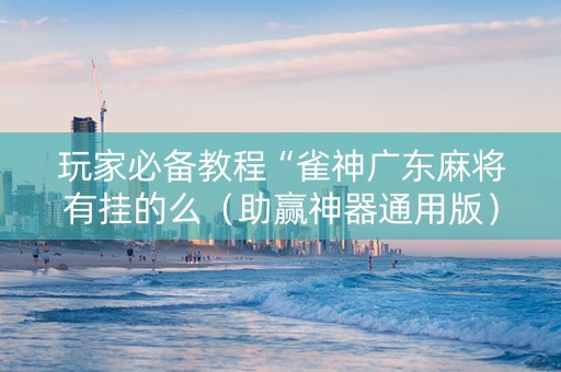 玩家必备教程“雀神广东麻将有挂的么（助赢神器通用版）