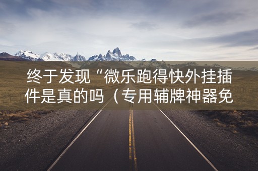 终于发现“微乐跑得快外挂插件是真的吗（专用辅牌神器免安装）