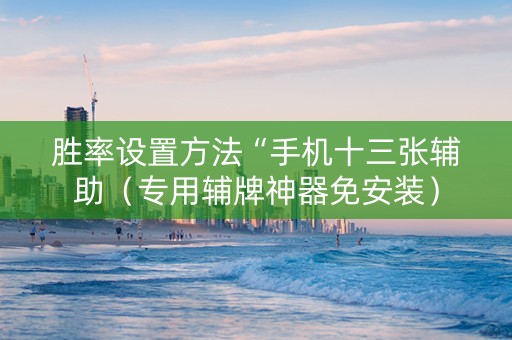 胜率设置方法“手机十三张辅助（专用辅牌神器免安装）