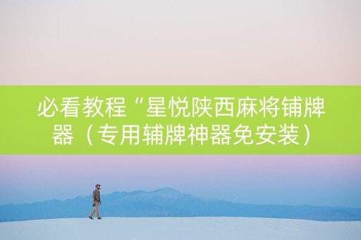 必看教程“星悦陕西麻将铺牌器（专用辅牌神器免安装）