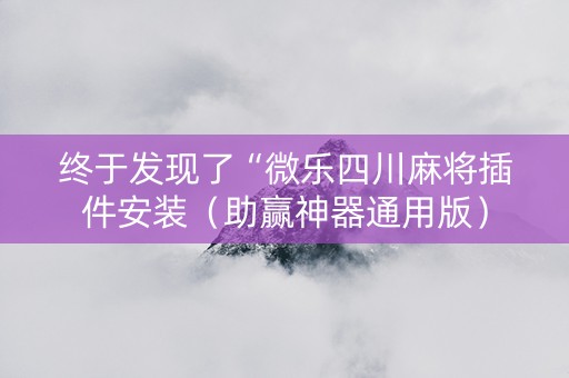 终于发现了“微乐四川麻将插件安装（助赢神器通用版）