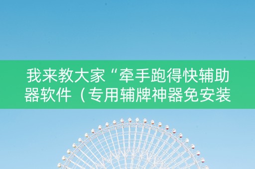 我来教大家“牵手跑得快辅助器软件（专用辅牌神器免安装）
