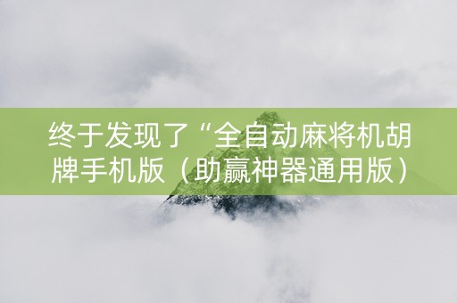 终于发现了“全自动麻将机胡牌手机版（助赢神器通用版）