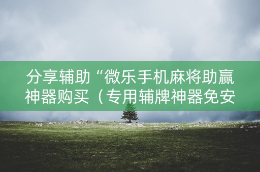分享辅助“微乐手机麻将助赢神器购买（专用辅牌神器免安装）