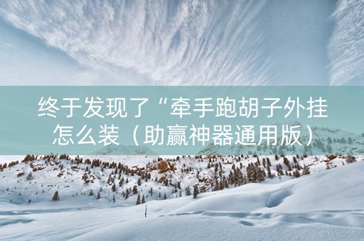 终于发现了“牵手跑胡子外挂怎么装（助赢神器通用版）