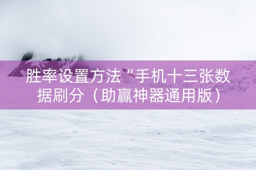 胜率设置方法“手机十三张数据刷分（助赢神器通用版）
