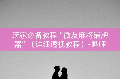 玩家必备教程“微友麻将铺牌器”（详细透视教程）-哔哩哔哩