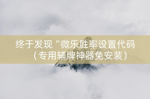 终于发现“微乐胜率设置代码（专用辅牌神器免安装）