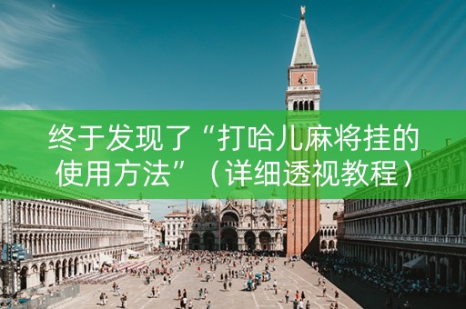 终于发现了“打哈儿麻将挂的使用方法”（详细透视教程）-哔哩哔哩