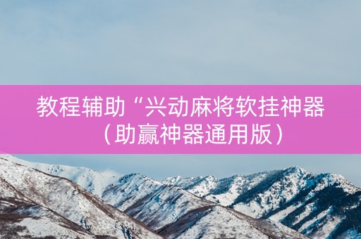教程辅助“兴动麻将软挂神器（助赢神器通用版）