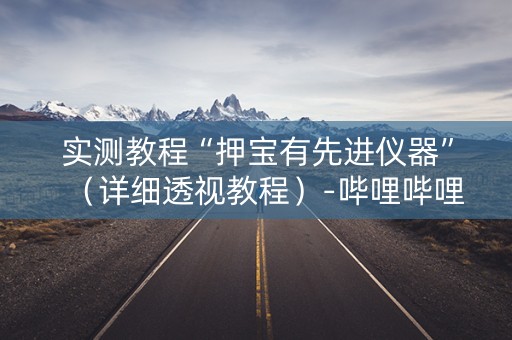 实测教程“押宝有先进仪器”（详细透视教程）-哔哩哔哩