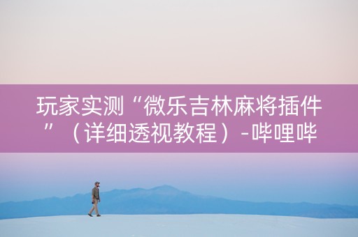 玩家实测“微乐吉林麻将插件”（详细透视教程）-哔哩哔哩