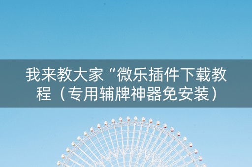 我来教大家“微乐插件下载教程（专用辅牌神器免安装）